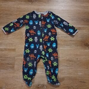 Wonder Nation Colorful Monster Print Kids One Piece Sleepwear 6-9 Months